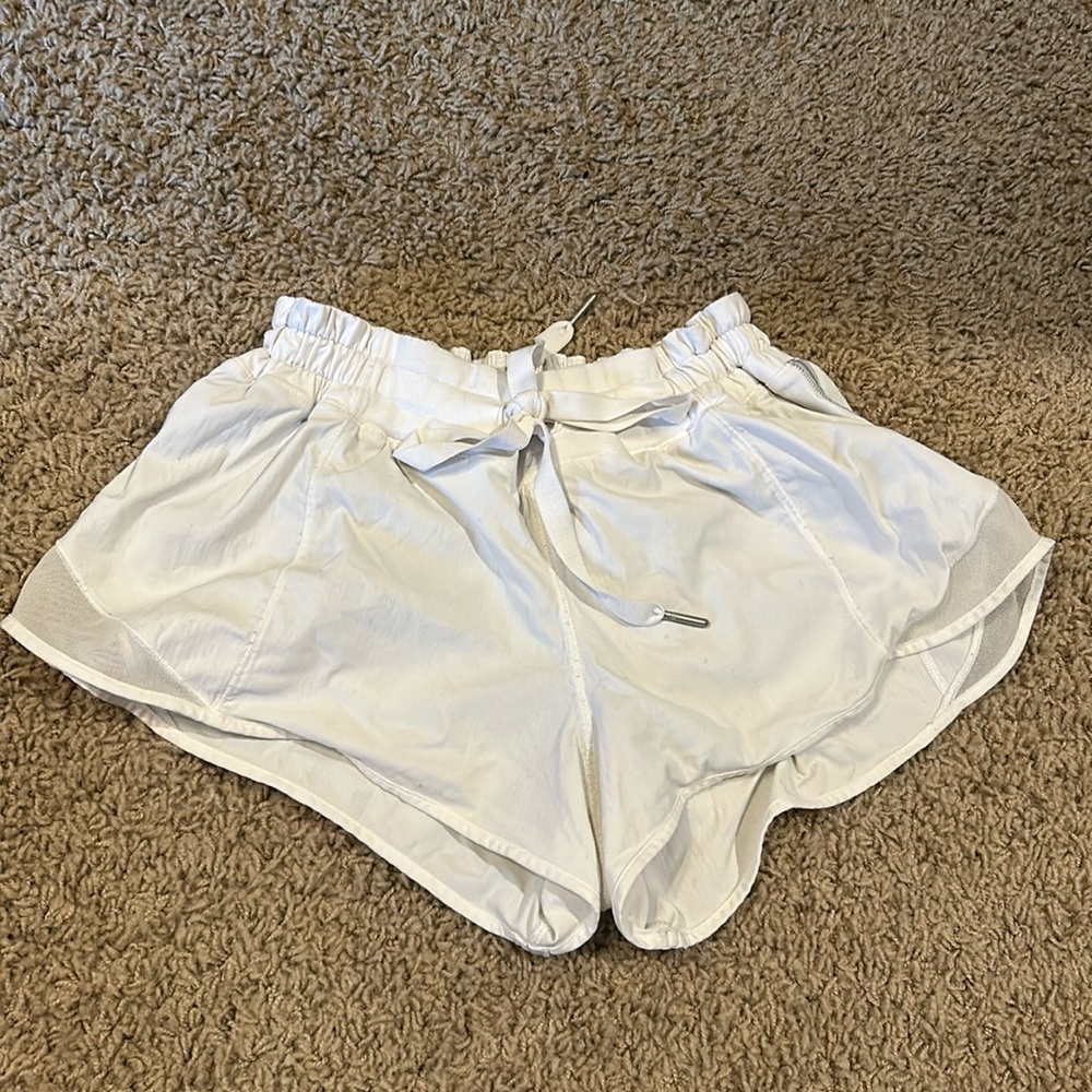 White Lululemon Hottie Hot Shorts